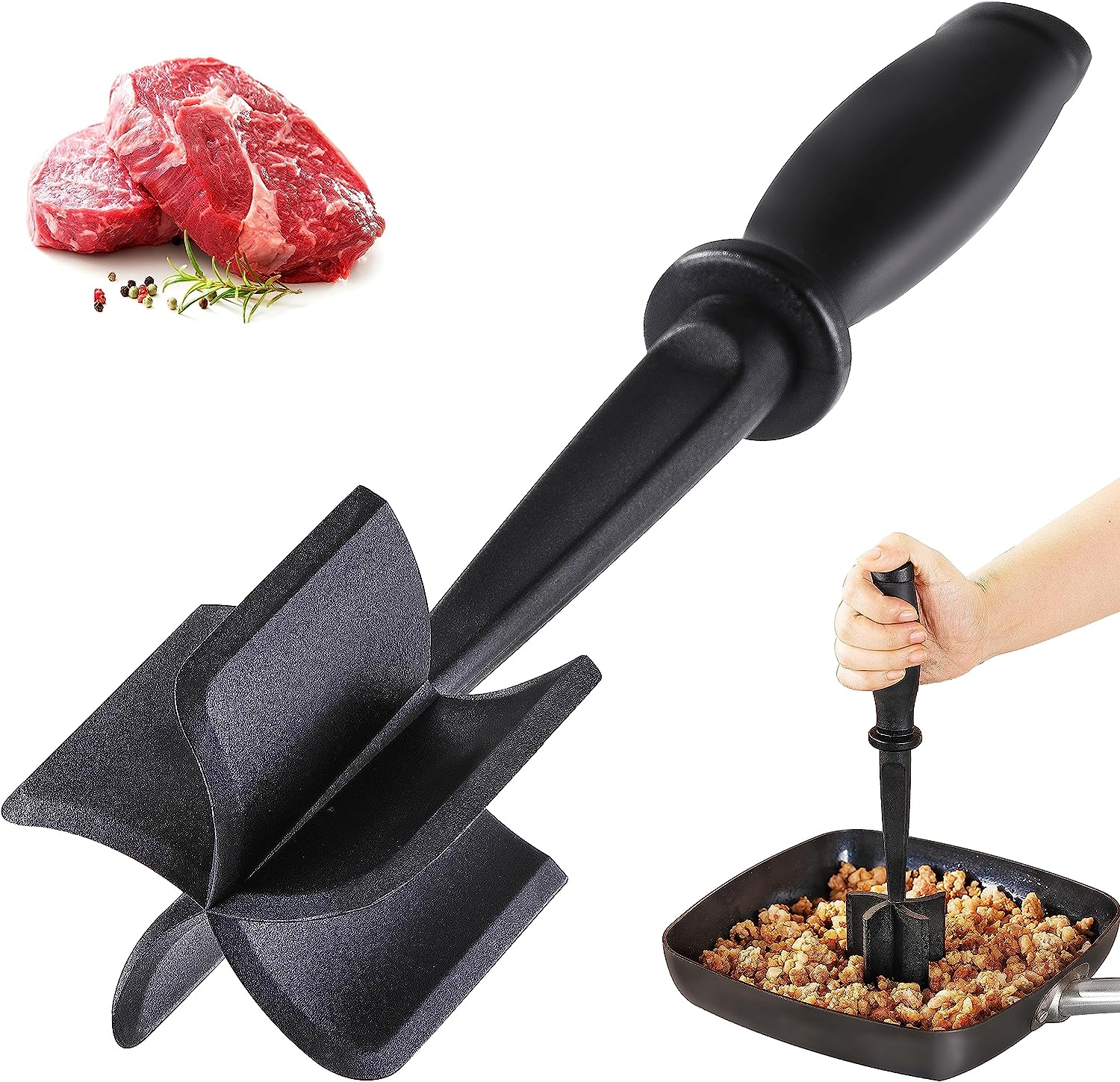 Meat Chopper for Ground Beef, Heat Resistant Meat Masher for