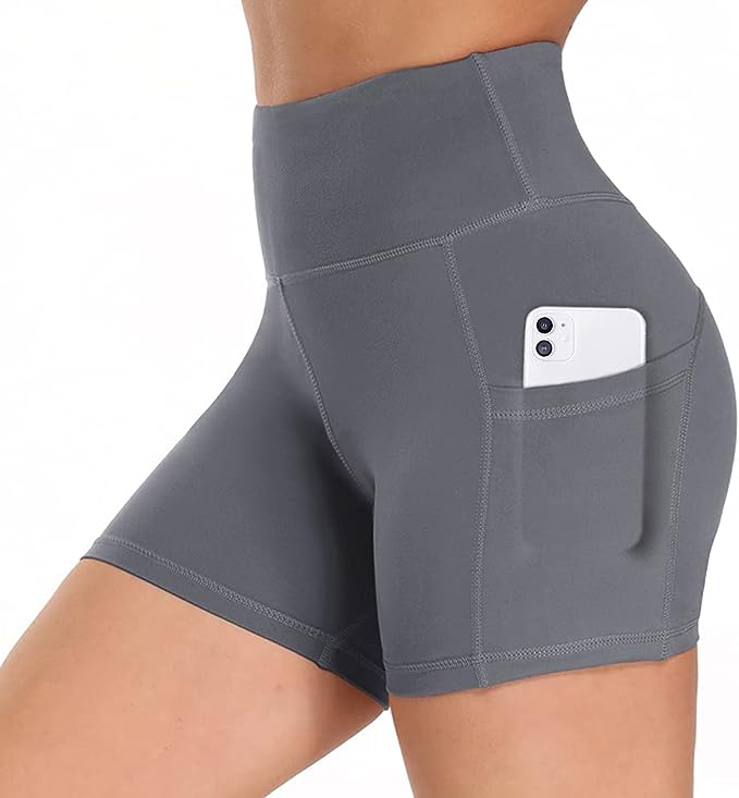 Shorts for Women with Pockets, High Waisted Workout Gym Yoga Shorts
