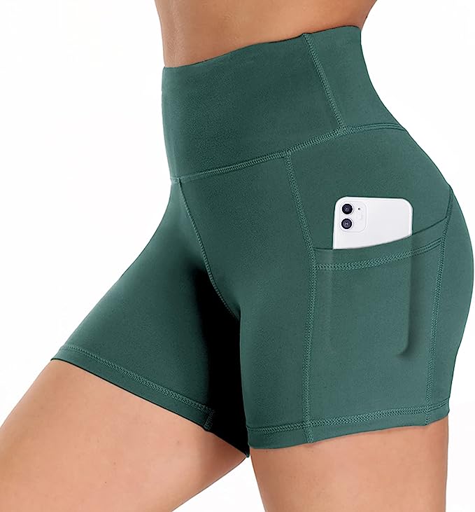 Shorts for Women with Pockets, High Waisted Workout Gym Yoga Shorts
