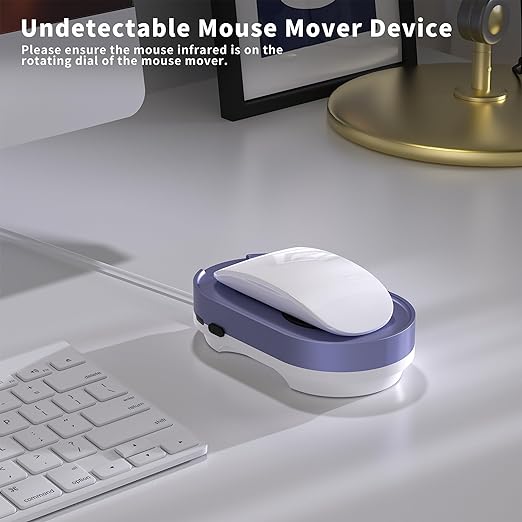 Jerryrun Mouse Jiggler, Undetectable Mouse Mover Device Wiggler Shaker with Drive Free USB Cable and USB C to USB Adapter, Physical Automatically Mouse Movement, Keep PC Screen Active, Silver