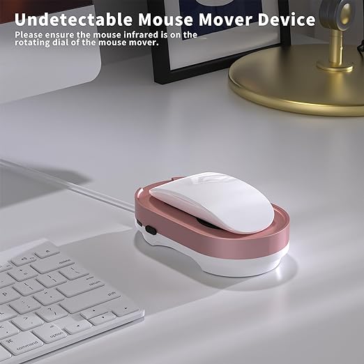Jerryrun Mouse Jiggler, Undetectable Mouse Mover Device Wiggler Shaker with Drive Free USB Cable and USB C to USB Adapter, Physical Automatically Mouse Movement, Keep PC Screen Active, Silver