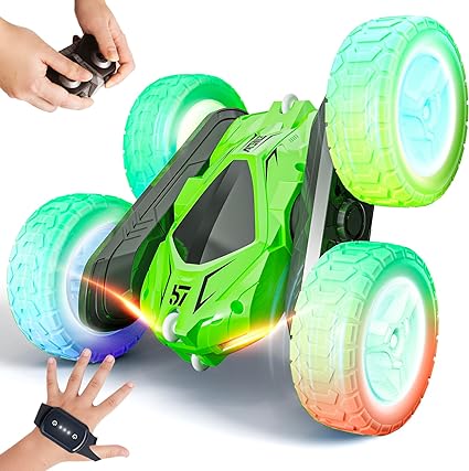 Remote Control Car, RC Cars Double Sided 360° Rotating Car Toys, Gesture Sensing RC Stunt Car with Headlights Wheel Lights, Ideal Gifts for Boys Girls