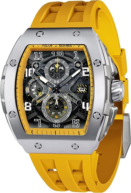 Mens Luxury Watches Tonneau Square Wrist Watch Sapphire Crystal Japan Quartz Movement 50M Water Resistant Date Watch Design Gift for Men
