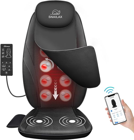 Massage Cushion with Heat Massage Chair Pad Kneading Back Massager for Home Office Seat use