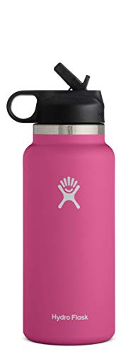Hydro Flask Water Bottle Wide Mouth Straw Lid 20 Oz, Hibiscus - 2.0 NEW  DESIGN