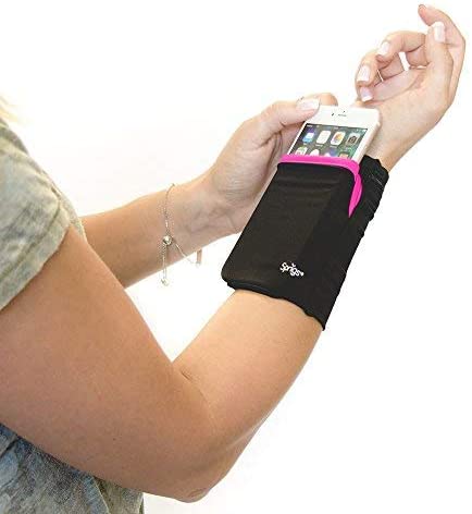 Sprigs Banjees 2 Pocket Wrist Wallet / Wrist Band / Wrist Pocket for Travel, Walking, & Running. Wallet Pouch That Holds Cash, Card, ID's, and More