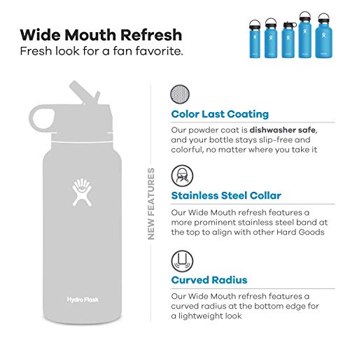 Hydro Flask Water Bottle - Wide Mouth Straw Lid 2.0-32 oz, Fog – PROARTS  AND MORE