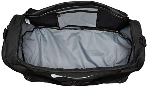 Nike Brasilia Training Medium Duffle Bag, Durable Nike Duffle Bag for Women & Men with Adjustable Strap, Midnight Navy/Black/White