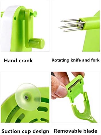 Apple Pear Peeler,Multi-Function Fruit Peeler,Rotary Mango/Potato Peeler Corer, Peel Safely and Quickly, with Fruit Cutter & Fruit panel,Peeling a Fruit in Seconds(Green)