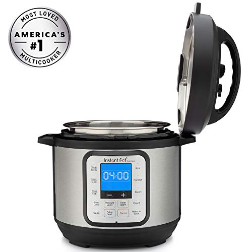 Instant Pot DUO60 6 Qt 7-in-1 Multi-Use Programmable Pressure Cooker, Slow Cooker, Rice Cooker, Steamer, Sauté, Yogurt Maker and Warmer (IP-DUO60), Stainless Steel/Black
