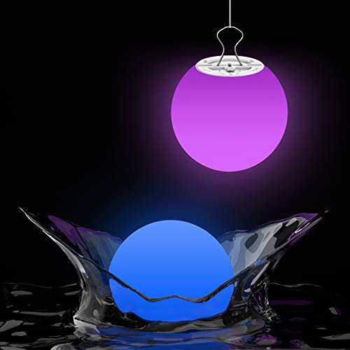 Floating Pool Lights 10 Packs with Timer,  LED Ball Waterproof, Replaceable Button Cell Hot Tub Bath Toys with 6 PCS Extra Batteries for Pool Decor Outdoor Indoor