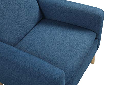 Lohoms Modern Accent Fabric Chair Single Sofa Comfy Upholstered Arm Chair Living Room Furniture Grey