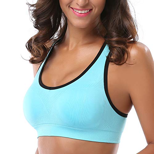 Buy Strappy Sports Bras for Women Yoga Longline Workout Padded Bras Medium  Support Running Tops Greyblue-XXL at