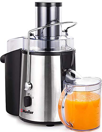 Juicer Ultra Power, Easy Clean Extractor Press Centrifugal Juicing Machine, Wide 3" Feed Chute for Whole Fruit Vegetable, Anti-drip, High Quality, Large, Silver