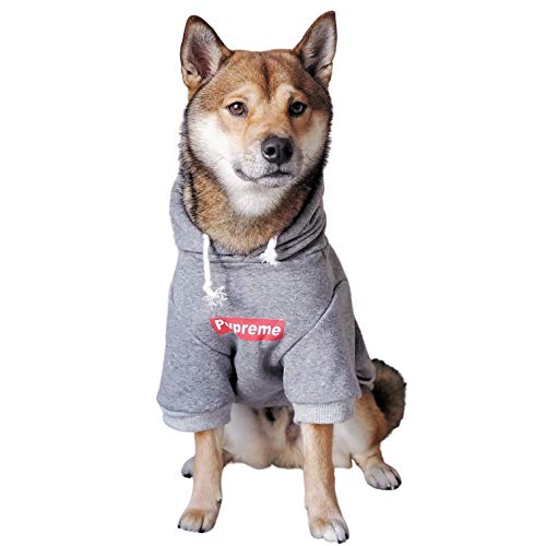 ChoChoCho Pup Dog Hoodie Pet Clothing Cat Hoodies Stylish Streetwear Sweatshirt Gray Tracksuits Outfit for Dog Cat Puppy Small Medium Large (3XL)
