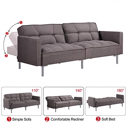 78.35" Sleeper Sofa Couches and Sofas. Sofa Modern Adjustable Futon Couches Sofas Bed for Living Room Fold Up and Down Recliner Couch