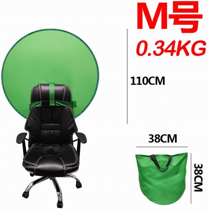 Portable Webcam Background, 75cm Collapsible Green Background for Video Chats, Zoom, Skype, Video, Photo, Single-Side Chromakey Green Screen for Chair