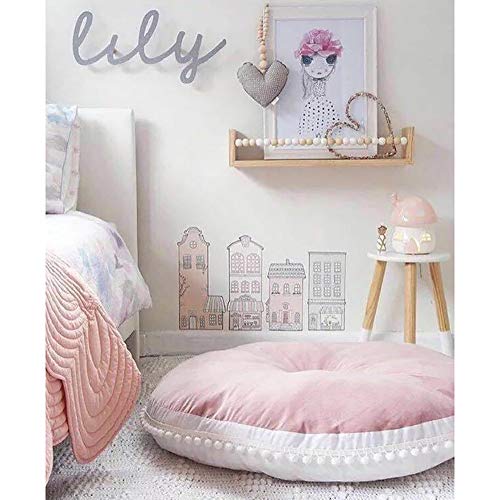 Newborn Lounger,Soft Thickened Big Unisex Round Floor Cushion Baby Play Rug Floor Pillow Baby Nest Toddler Room Decoration-Pink 85x85cm(33x33inch)