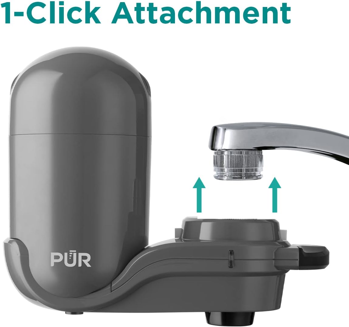 Plus Faucet Mount Water Filtration System, Gray – Vertical Faucet Mount for Crisp, Refreshing Water, FM2500V
