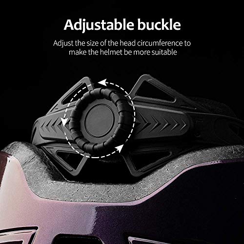 SUNRIMOON Bike Helmet Lightweight Cycling Bicycle Adult Helmets Urban Commuter Helmet with USB Recharge Light Adjustable Size for Men and Women 22.44-24.41 Inches(Aurora Purple)