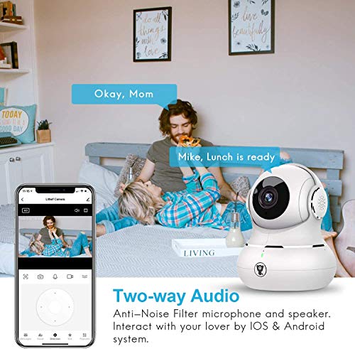 Indoor Wireless Security Camera. Home WiFi IP Camera for Pet/Baby/Elder Monitor with Motion Detection/Tracking, 2-Way Audio, Night Vision and Cloud Storage, Works with Alexa