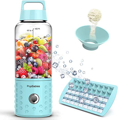 Portable Blender, Personal Blender for Shakes and Smoothies Battery Powered USB Blender Stronger and Faster with Ice Tray, Funnel, Recipe Ivory White