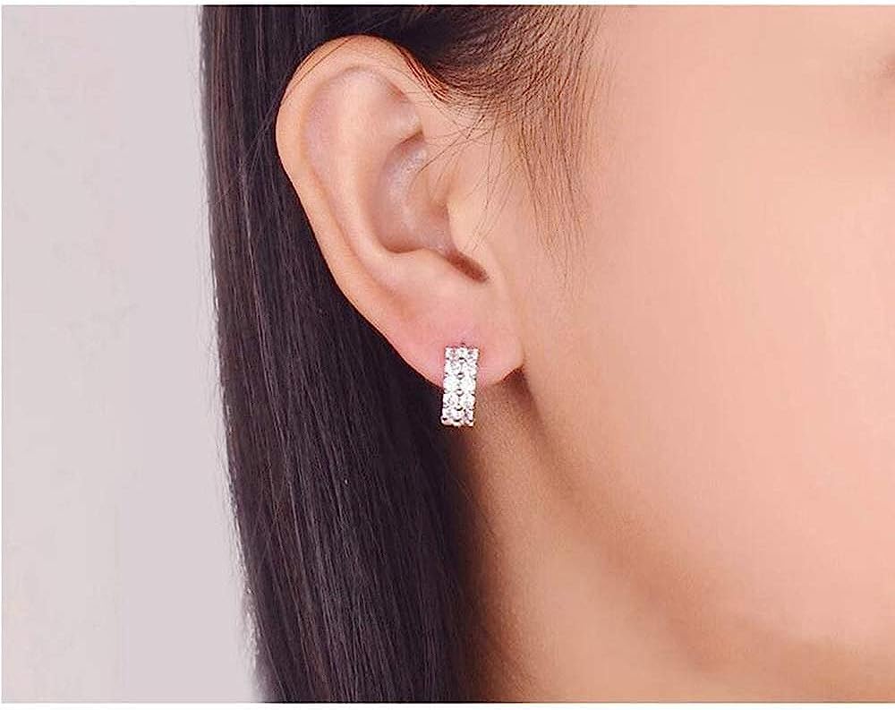 925 Sterling Silver Hoop Earrings for Women Teen Girls | Small Zircon Inlay Hoops Stud Earring Fashion Jewelry Gift