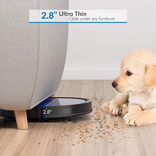 Robit Robot Vacuum Cleaner, Upgraded 2500Pa Strong Suction, Ultra-Thin, Drop Sensor, Quiet, Self- Charging Robotic Vacuum Cleaner for Pet Hair, Hard Floors, Carpet