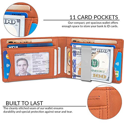 Mens Slim Wallet with Money Clip AUSTIN RFID Blocking Bifold Credit Ca ...