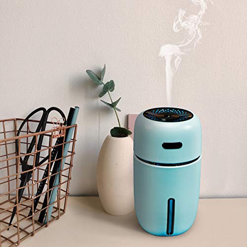 USB Car Humidifier,200 Milliliter Mini Portable Humidifiers Air Purifier with 7 Colors LED Night Light,Car Office Room Bedroom, etc.（Black）