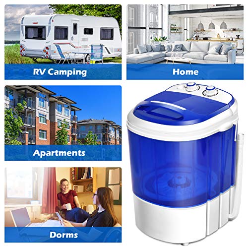 MINI LAUNDRY PORTABLE MACHINE Durable Design Washer Energy Saving, Rotary Controller(Blue)
