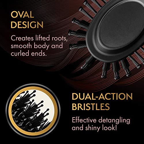 Professional Blowout Hair Dryer Brush, Black Gold Dryer & Volumizer, Hot Air Brush for Women