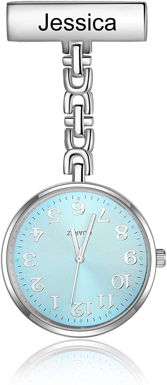Personalized Nurse Watches for Women LAGOFIT Custom Nurse Watch Portable Hanging Medical Doctor Nurse Watch Clip on Nursing Watch with Seconds Pocket Watch