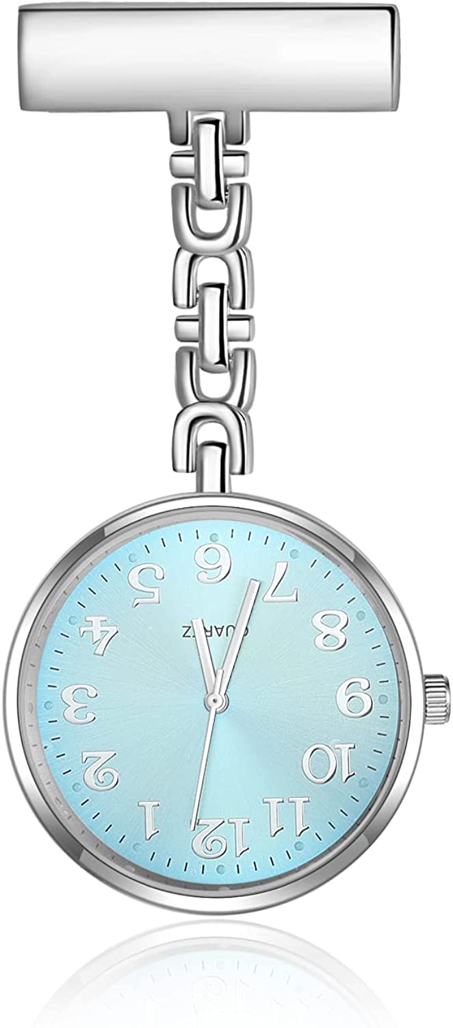 Personalized Nurse Watches for Women LAGOFIT Custom Nurse Watch Portable Hanging Medical Doctor Nurse Watch Clip on Nursing Watch with Seconds Pocket Watch