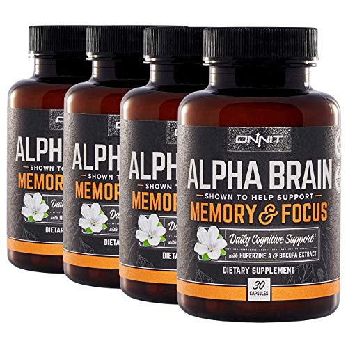 ONNIT Alpha Brain (30ct) - Over 1 Million Bottles Sold - Premium Nootropic Brain Supplement - Focus, Concentration & Memory - Alpha GPC, L Theanine & Bacopa Monnieri