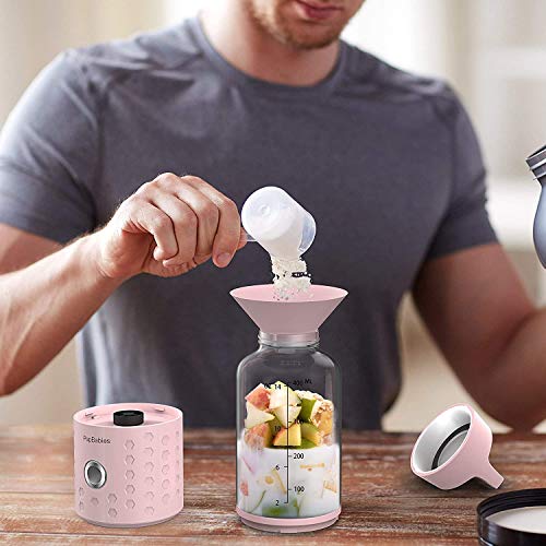 Portable Blender, Personal Blender for Shakes and Smoothies Battery Powered USB Blender Stronger and Faster with Ice Tray, Funnel, Recipe Ivory White