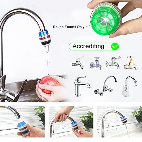 3 Pack Faucet Mount Filters,Faucet Water Filter Purifier Kitchen, Carbon Removes Chlorine Fluoride Heavy Metals Hard Water for Home Kitchen Bathroom