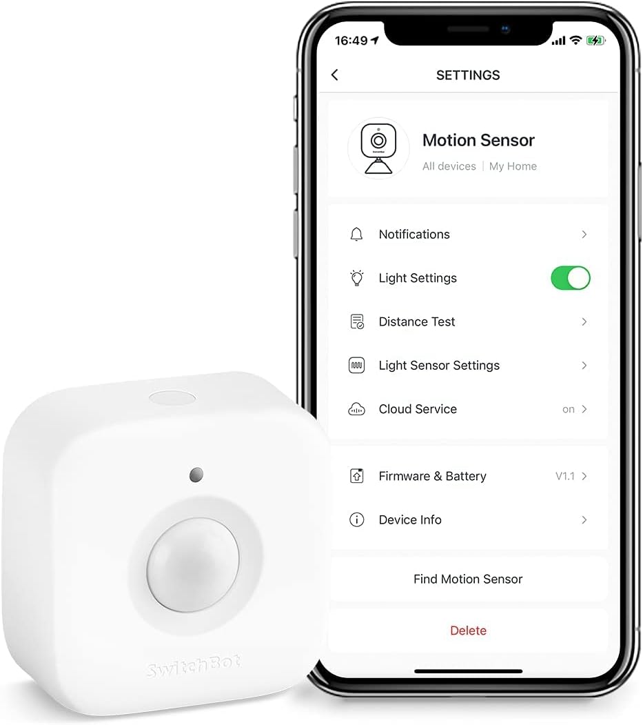 SwitchBot Smart Motion Door Sensor - Wireless Home Security System, PIR Motion Detector Alert, Add SwitchBot Hub to Make it Compatible with Alexa