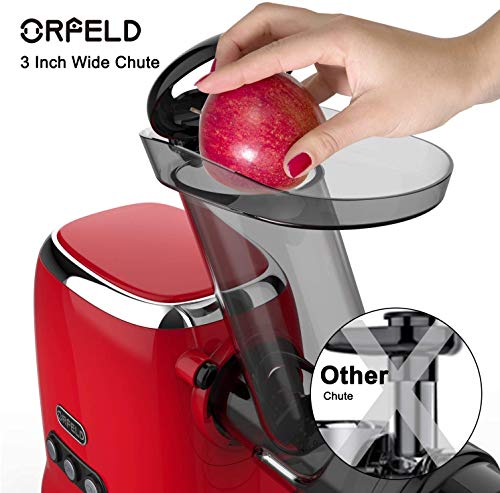 Juicer Machines, Orfeld Cold Press Juicer with 95% Juice Yield & Purest Juice, Easy Cleaning & Quiet Motor Masticating Juicer Machines for Vegetables and Fruits (Green)