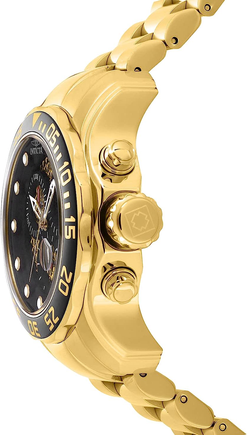 Pro Diver Analog Display Swiss Quartz Gold Watch