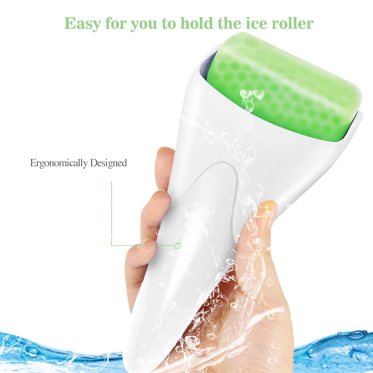 LATME Ice Roller for Face Eyes,Womens Gifts,Face Massager Roller Puffiness Migraine Pain Relief and Minor Injury(Green)