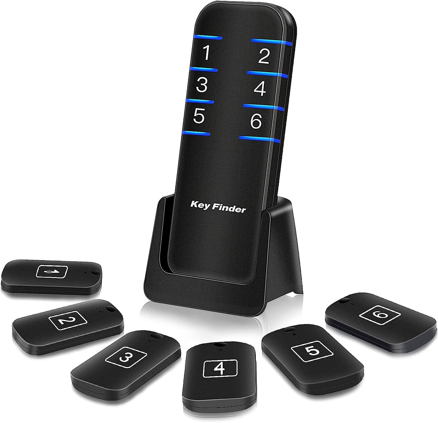 First-Rate Key Finder, Stick on TV Remote Control Finder | Find My Keys Device, 4 Pack Wireless Car Key Finders That Make Noise | 115ft Range 85dB RF Key Tracker, Phone/Wallet Finder with 4 Item Locator Tags