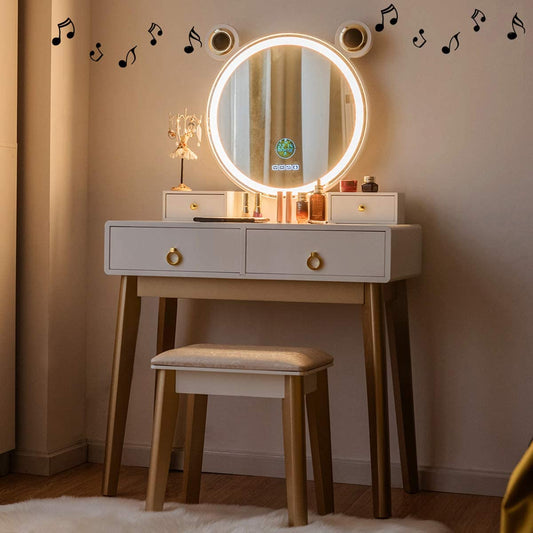 Vanity Set with Lighted Mirror.