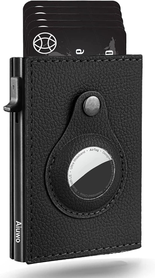 Mens Slim wallet with Money Clip RFID Blocking Credit Card holder Minimalist wallet for Men with Gift Box (Carbon Leather)