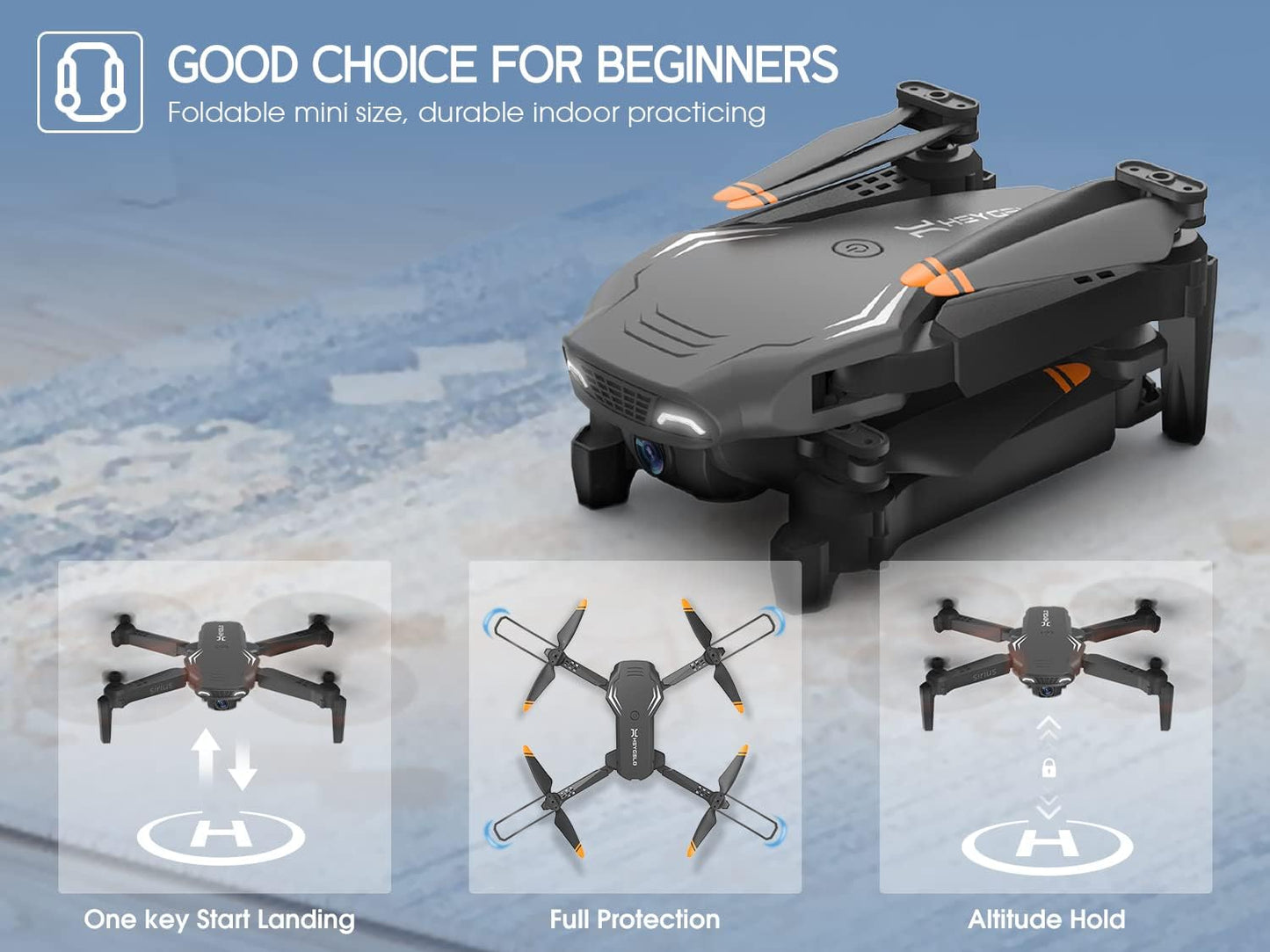 Great price for Heygelo S90 Drone with Camera for Adults, 1080P HD Mini FPV Drones for Kids Beginners, Foldable RC Quadcopter Toys Gifts for Boys Girls with Altitude Hold, Voice/Gesture Control, 3 Speeds, 2 Batteries