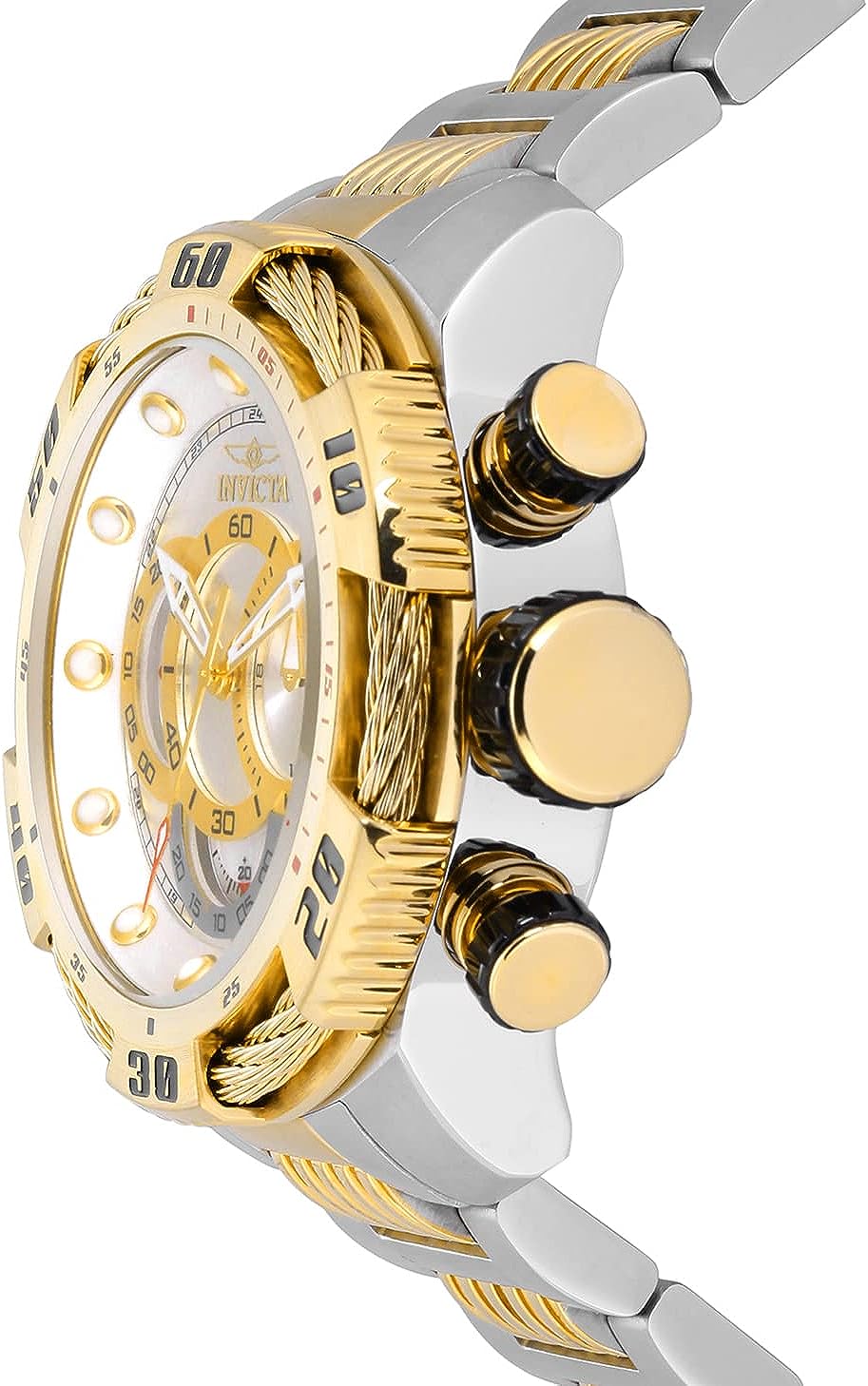 Speedway Analog Display Quartz Two Tone Watch, Gold/Stainless Steel