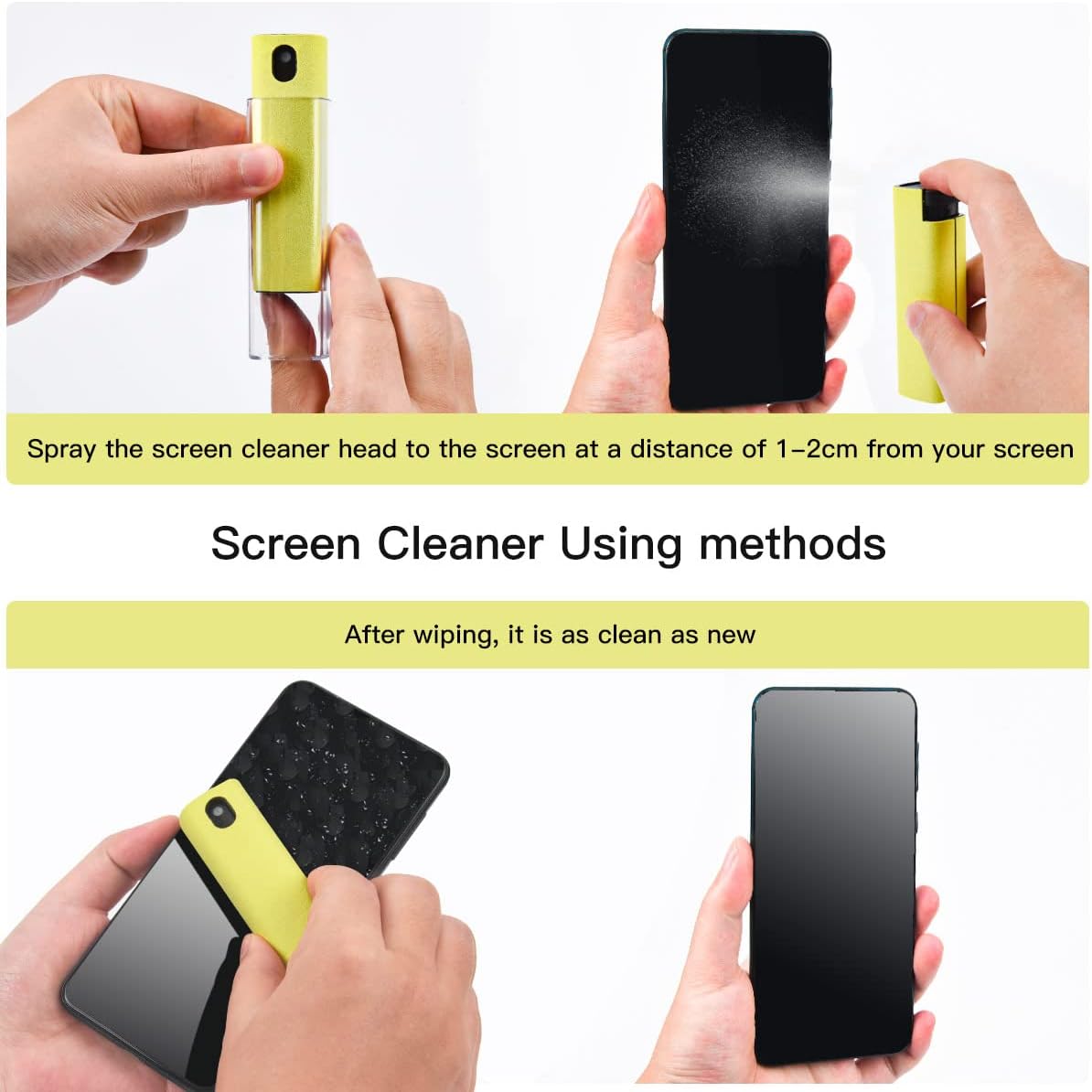 3PACK Screen Cleaner Spray Kit - Phone Cleaner, Computer Screen Cleaner, TV Screen Cleaner, All-in-One Portable Screen Cleaner for Laptop, Phone, iPAD, Tablet, MacBook, Touchscreen Mist Cleaner