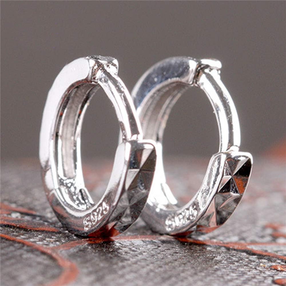 925 Sterling Silver Earrings for Women Teen Girls | Small Zircon Inlay Hoops Stud Earring Fashion Jewelry Gift