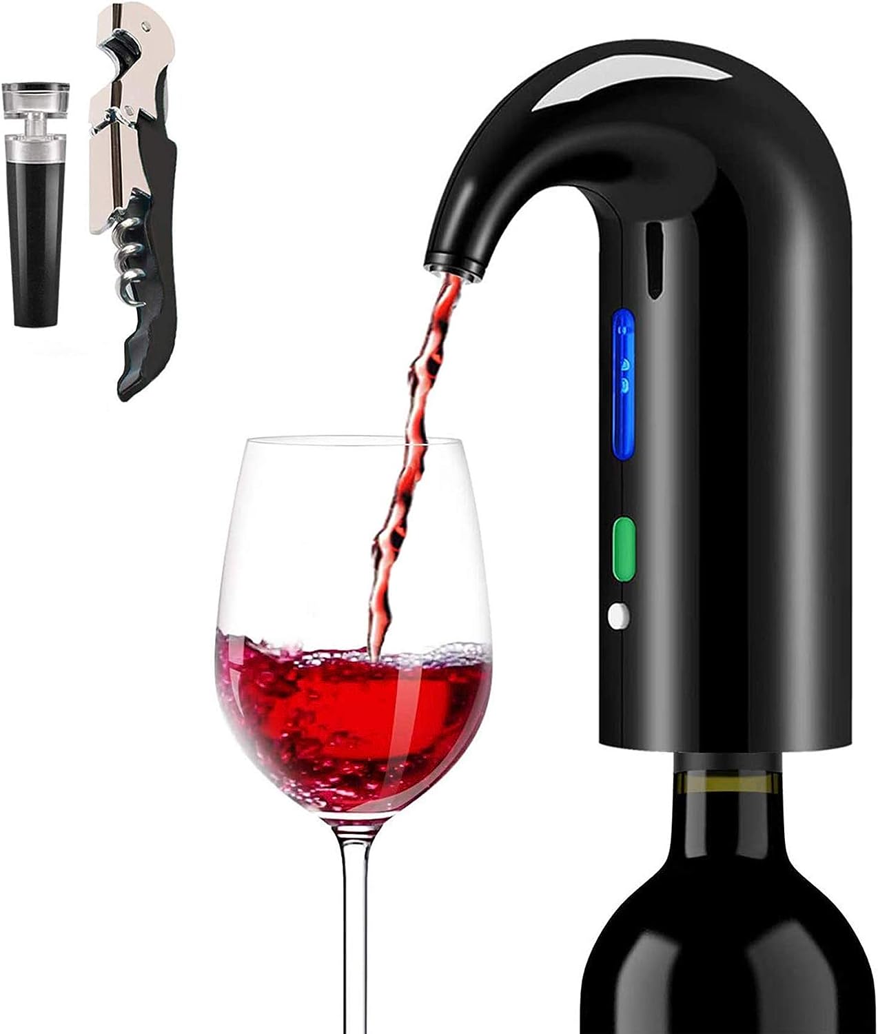 Electric Wine Aerator Gifts Electric Wine Pourer and Wine Dispenser Pump, Multi-Smart Automatic Filter Wine Dispenser with USB Rechargeable for Mother's Day Gifts, Travel, Home and Bar