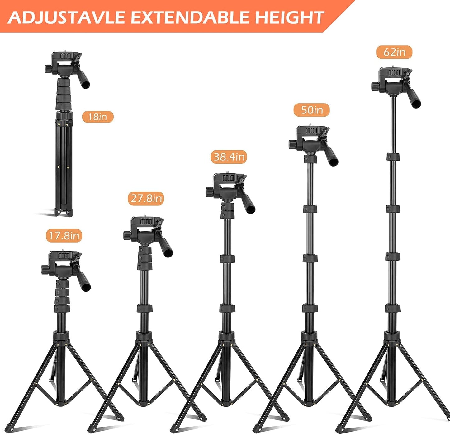 Smart 67" Phone Tripod&Camera Stand, Selfie Stick Tripod with Remote and Phone Holder, Perfect for Selfies/Video Recording/Vlogging/Live Streaming